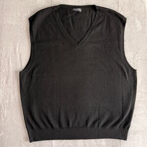 KALLSPIN Mens V Neck Sleeveless Sweater Vest Black XXL‎